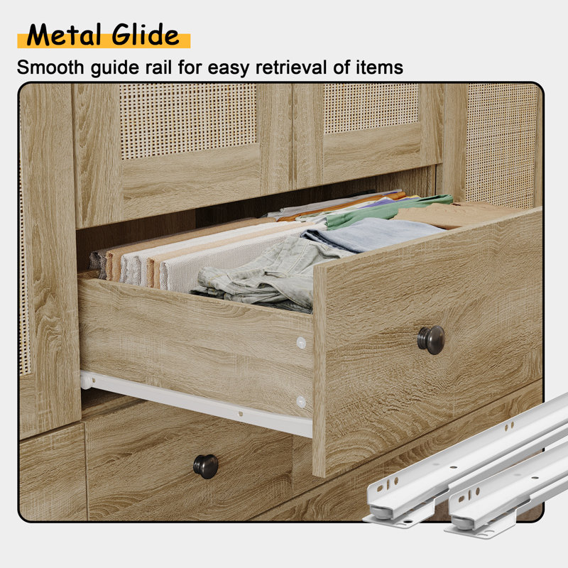 Gracie Oaks Zin Solid + Manufactured Wood Armoire & Reviews | Wayfair